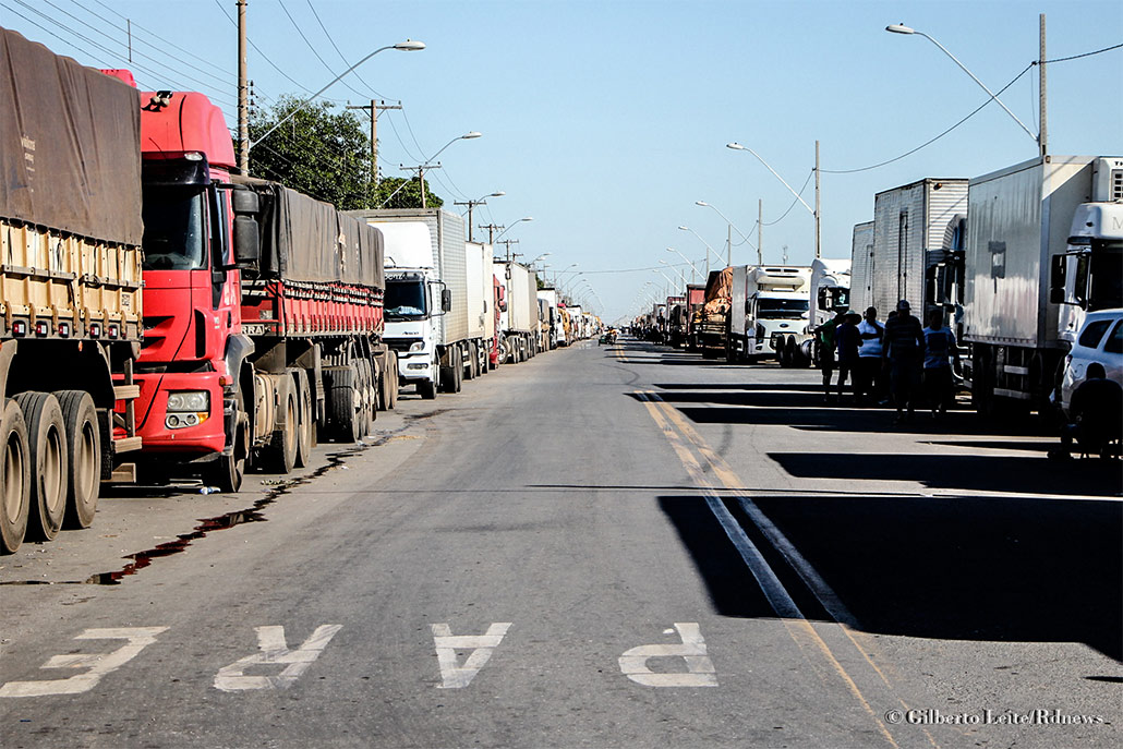 Protesto dos caminhoneiros no Distrito Industrial