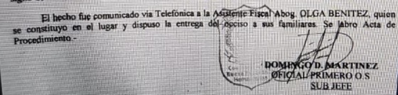 Documento da pol�cia paraguaia