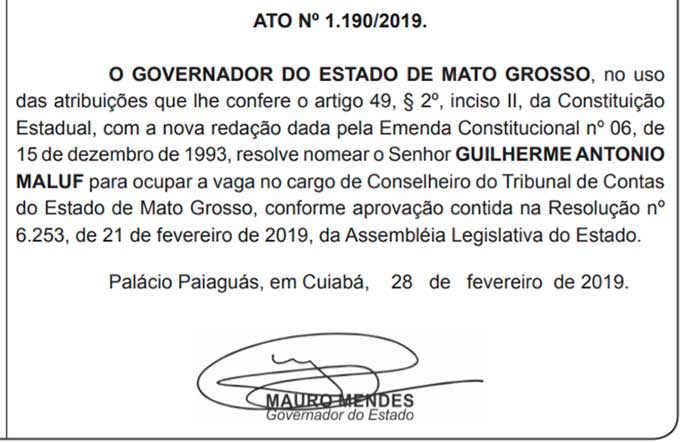 maluf nomeacao tce