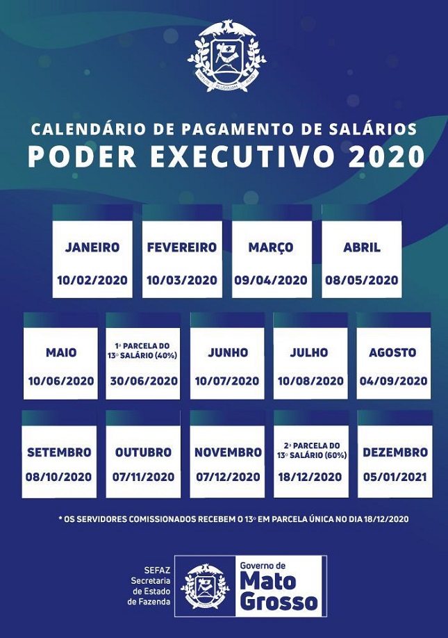 Calend�rio pagamento e 13�