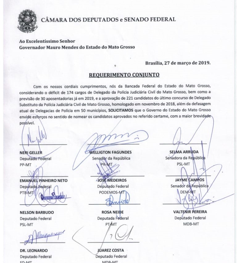 Requerimento pedindo a nomea&iuml;&iquest;&frac12;&iuml;&iquest;&frac12;o de delegados
