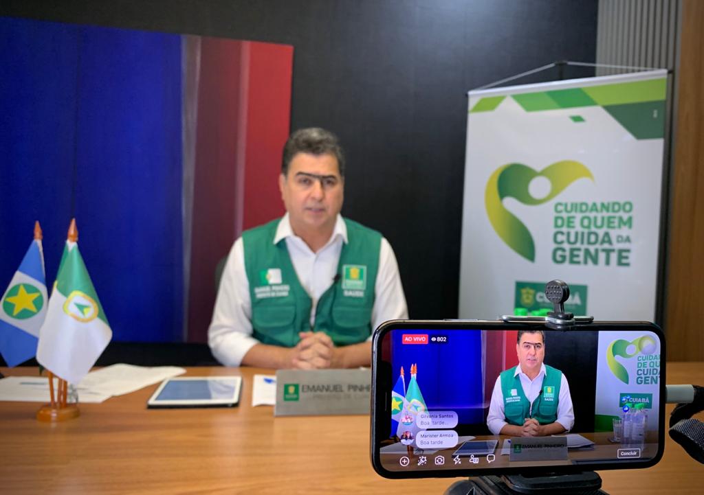 Prefeito de Cuiab&iuml;&iquest;&frac12; Emanuel Pinheiro em live dia 10 de junho