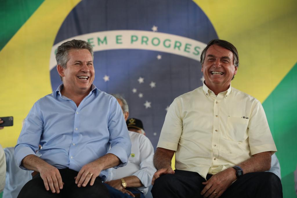 Governador Mauro Mendes e presidente Jair Bolsonaro na Inpasa