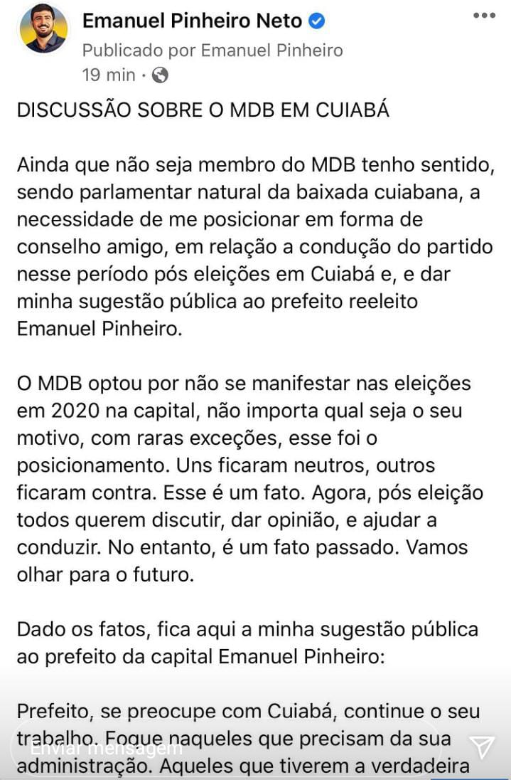 Post Emanuelzinho Face - MDB