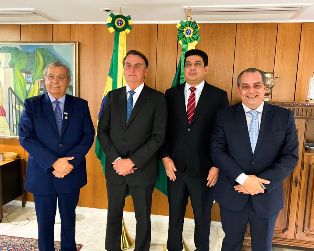 Jayme, Bolsonaro, Kalil e C&iuml;&iquest;&frac12;sar Miranda - reuni&iuml;&iquest;&frac12;o no Planalto