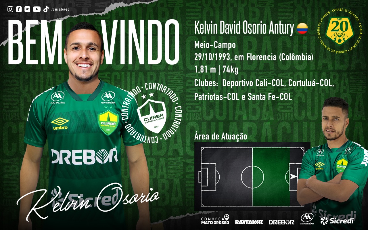 Kelvin Os�rio - meio campista colombiano - est� no Cuiab�
