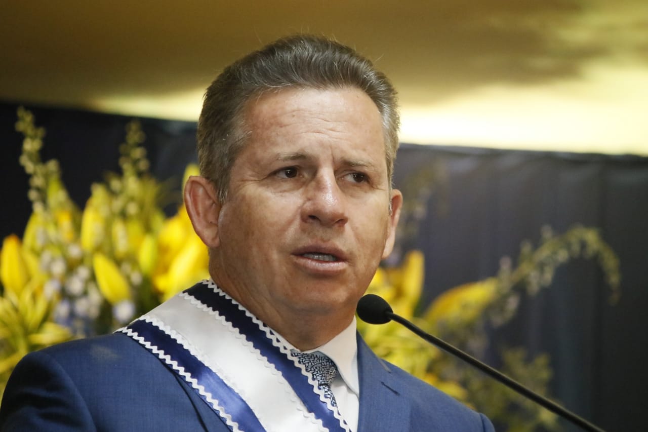 Mauro Mendes discursa durante posse dos 17 secret&iuml;&iquest;&frac12;rios de Estado
