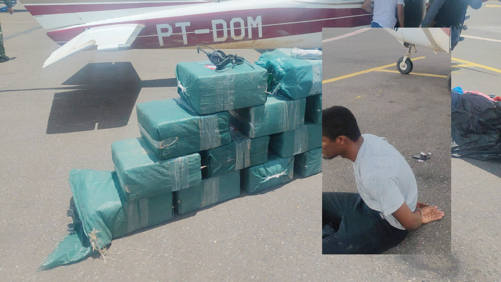 400 kg de coca�na apreendidos no aeroporto de Sinop