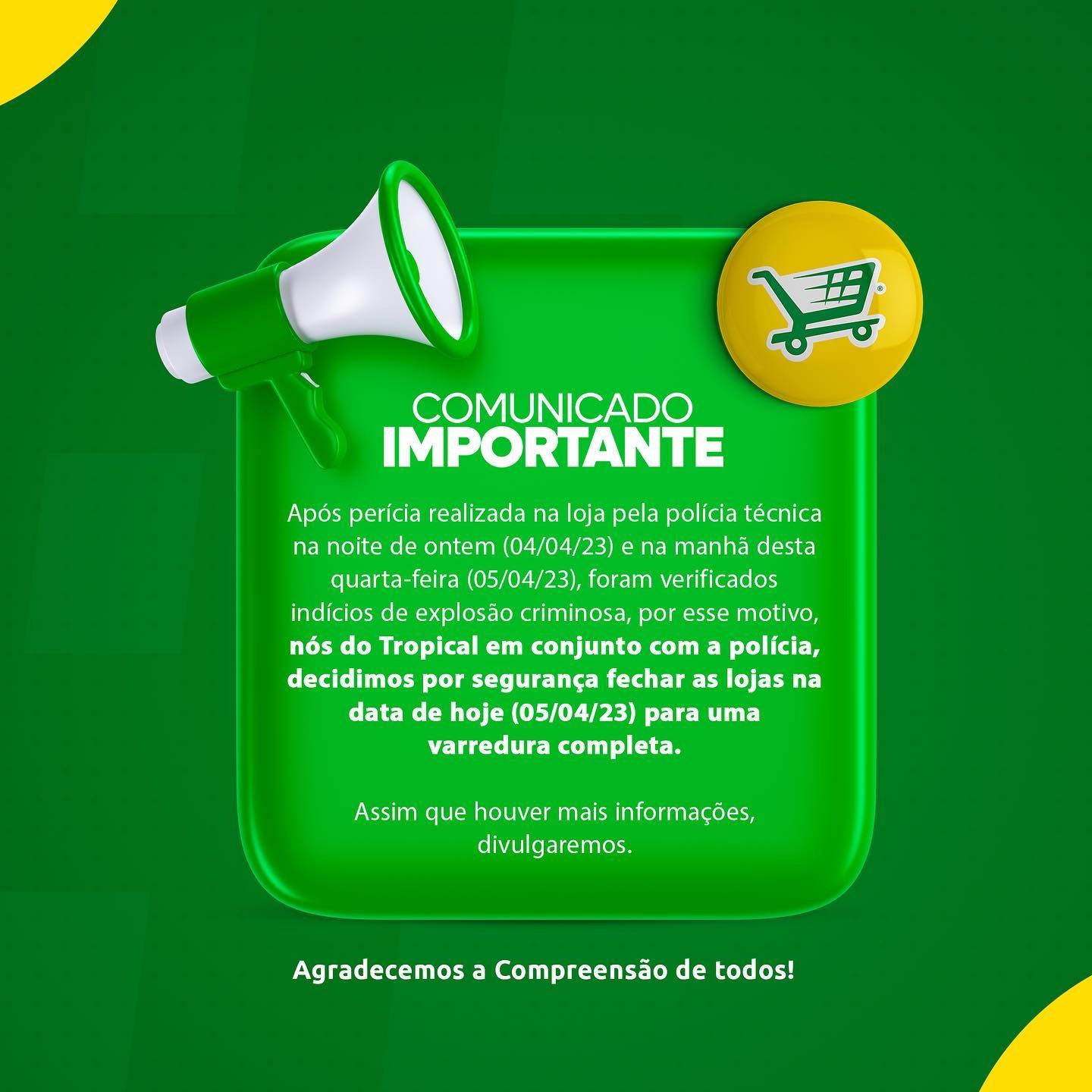 Comunicado Supermercado Tropical
