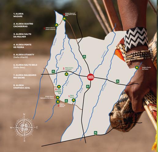 Mapa etnoturismo cachoeiras Campo Novo do Parecis