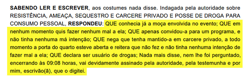 depoimento procurador da AL preso agressao