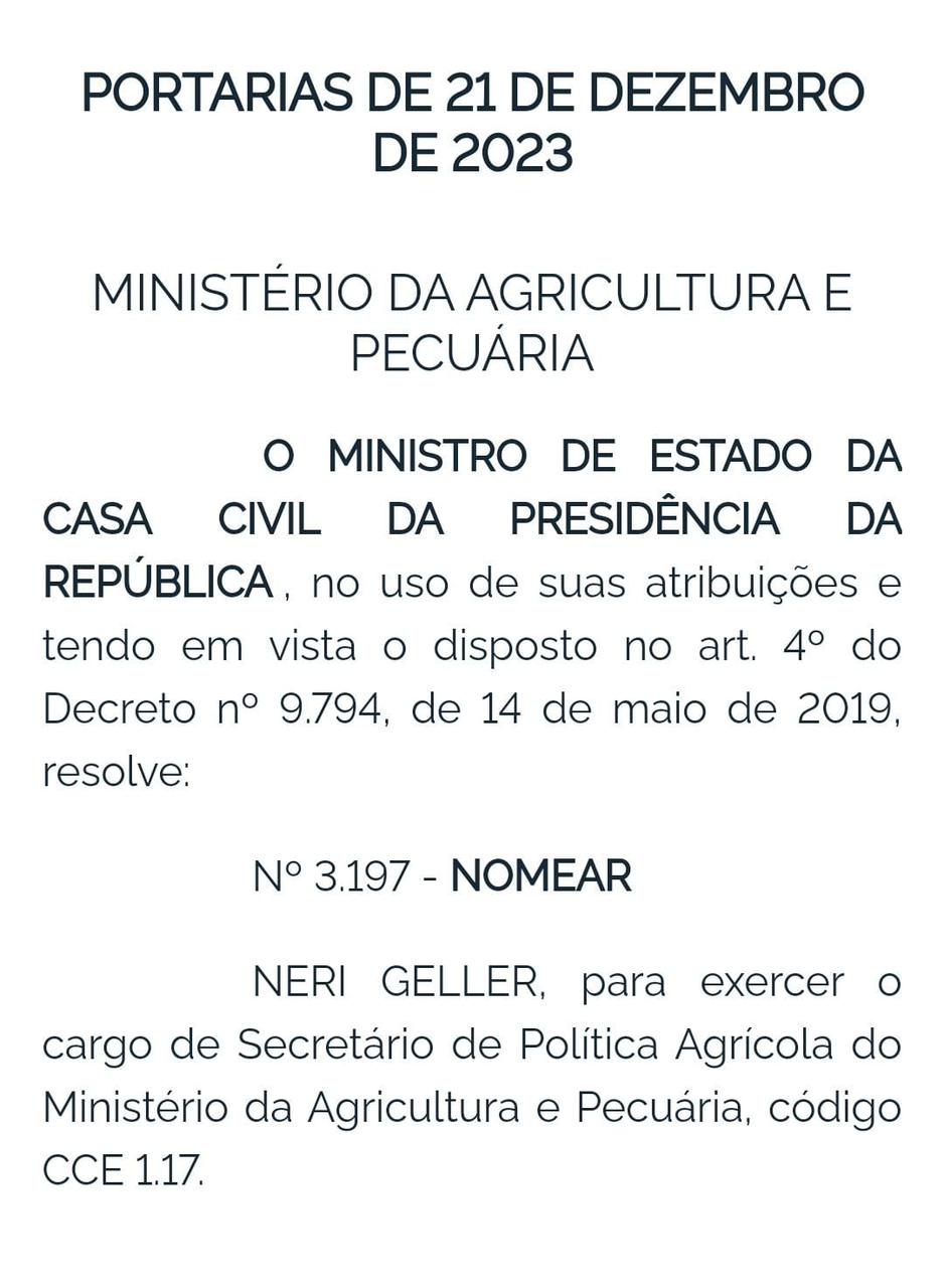 Neri Nomeação Mapa