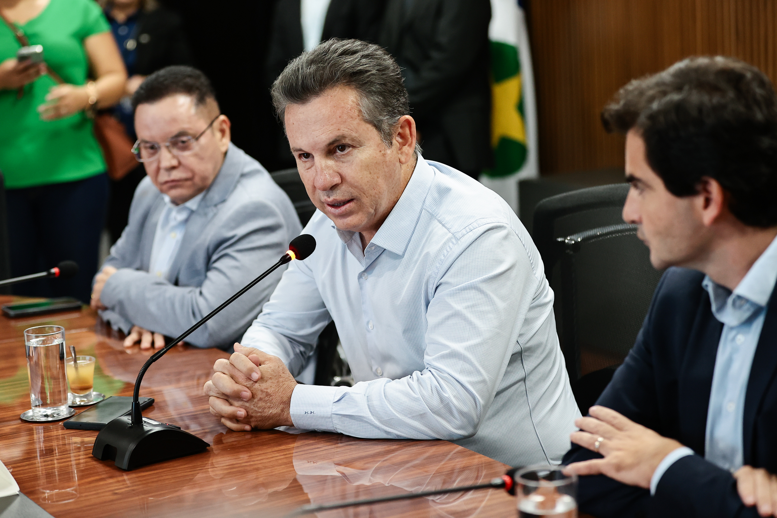 Governador Mauro Mendes em evento no Pal&aacute;cio Paiagu&aacute;s