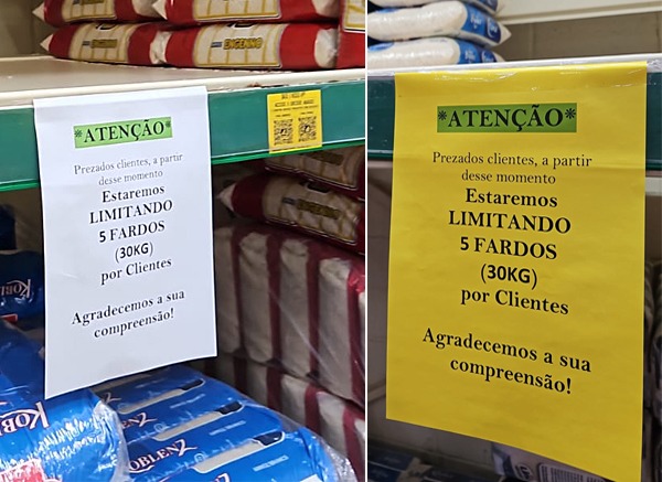 Limita��o de compra de arroz nos mercados