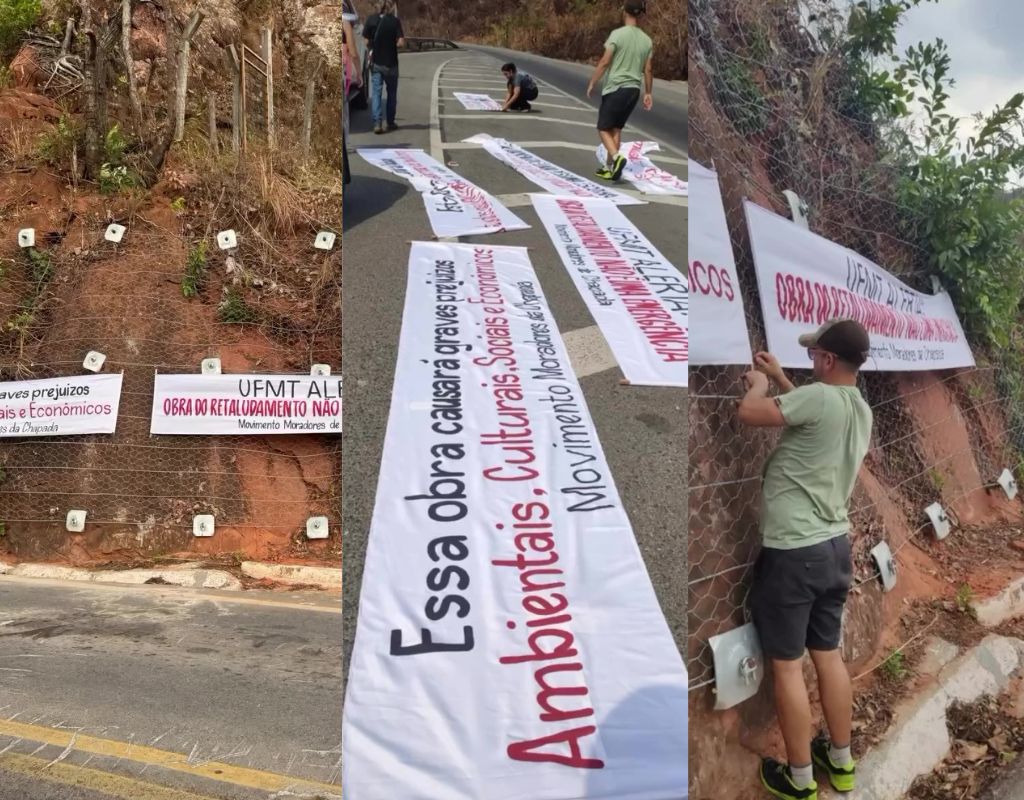 protesto contra obras no portao do inferno