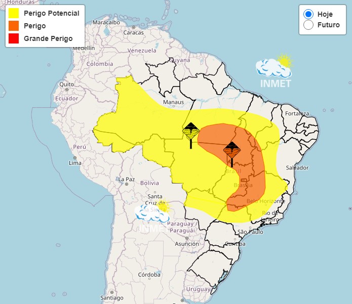 Alerta amarelo tempestades