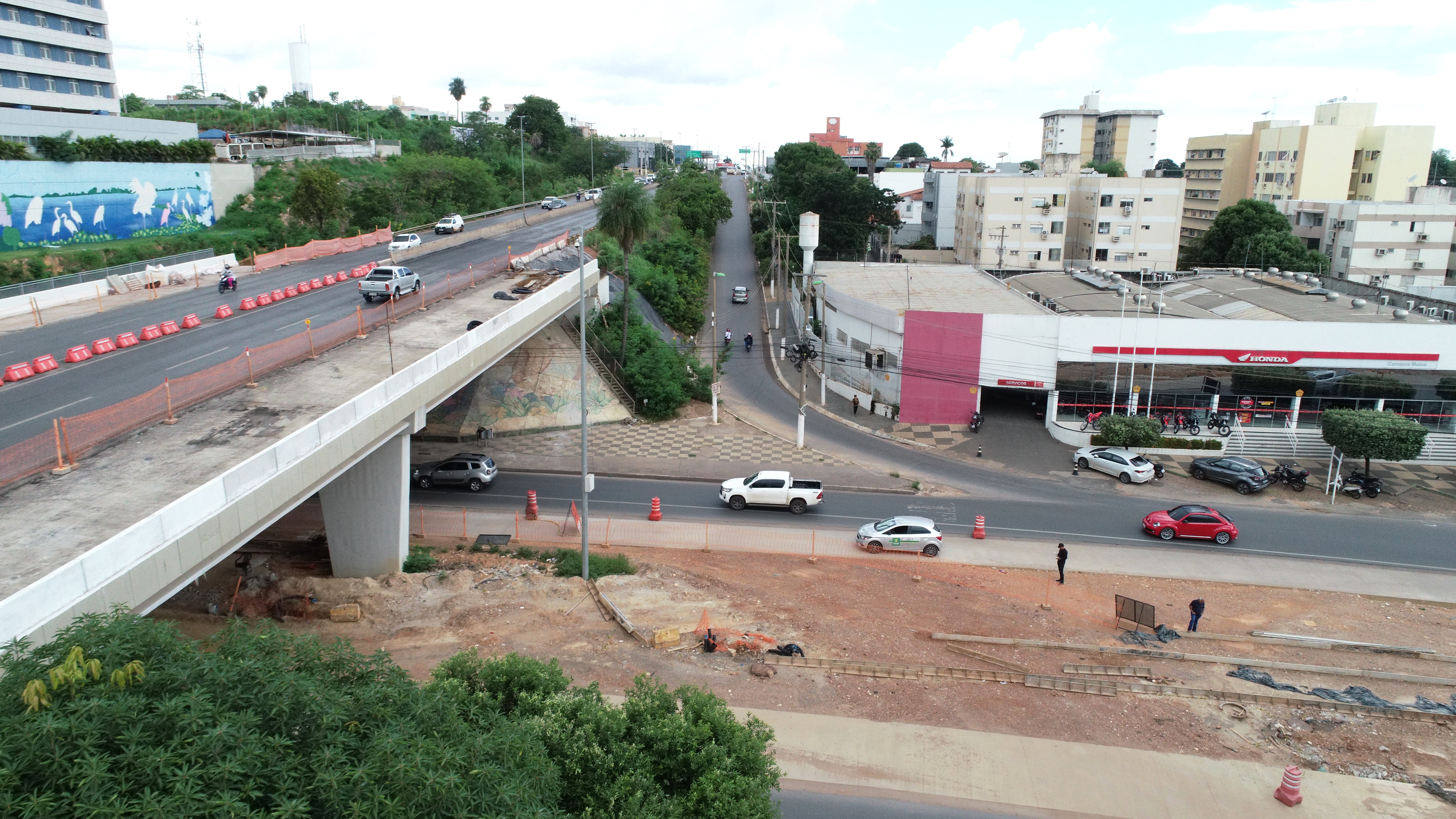 Obras do Viaduto Complexo Leblon