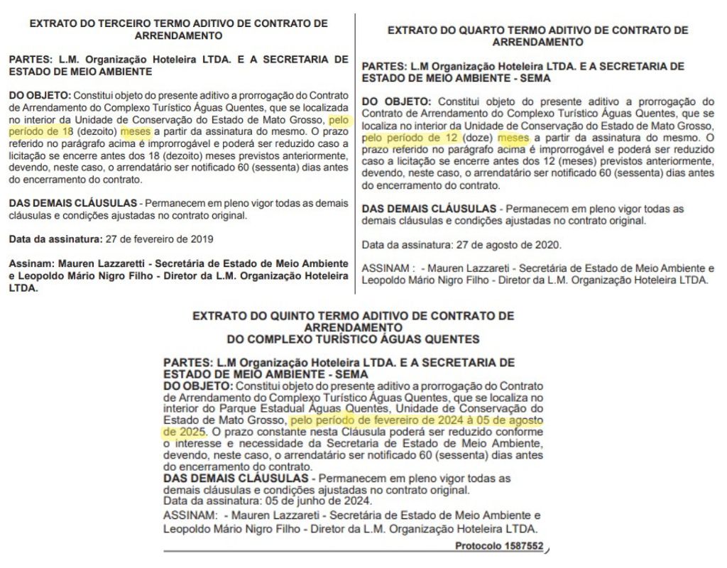Aditivos, arrendamento, complexo tur&iuml;&iquest;&frac12;stico, Parque Estadual de &iuml;&iquest;&frac12;guas Quentes