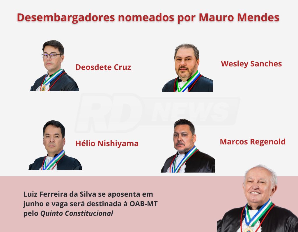 quadro desembargadores nomeados pelo governador