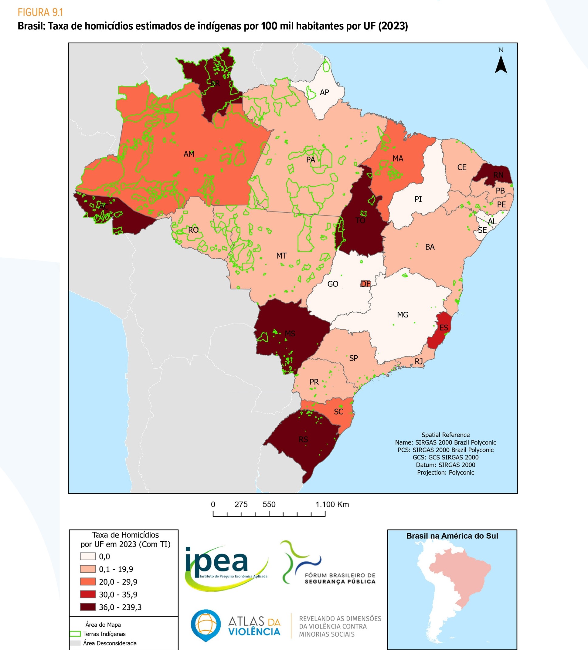 Atlas da Viol�ncia 2025, homic�dios, ind�genas