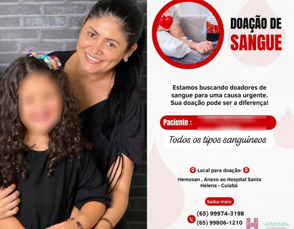 Gleici Keli e a filha que precisa de doa&iuml;&iquest;&frac12;&iuml;&iquest;&frac12;o de sangue