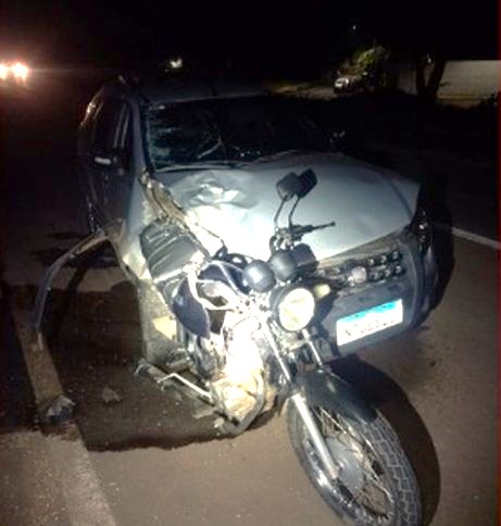 Batida ve�culo Fiat e moto Rondon�polis
