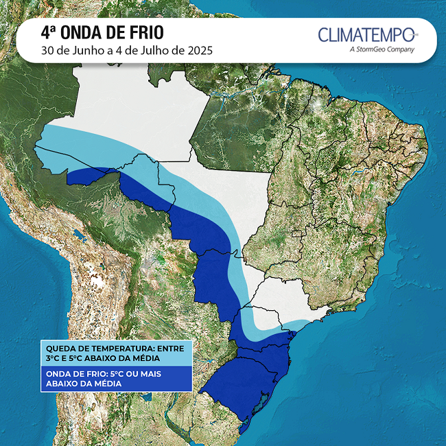 Dura��o da quarta onda de frio em junho/julho