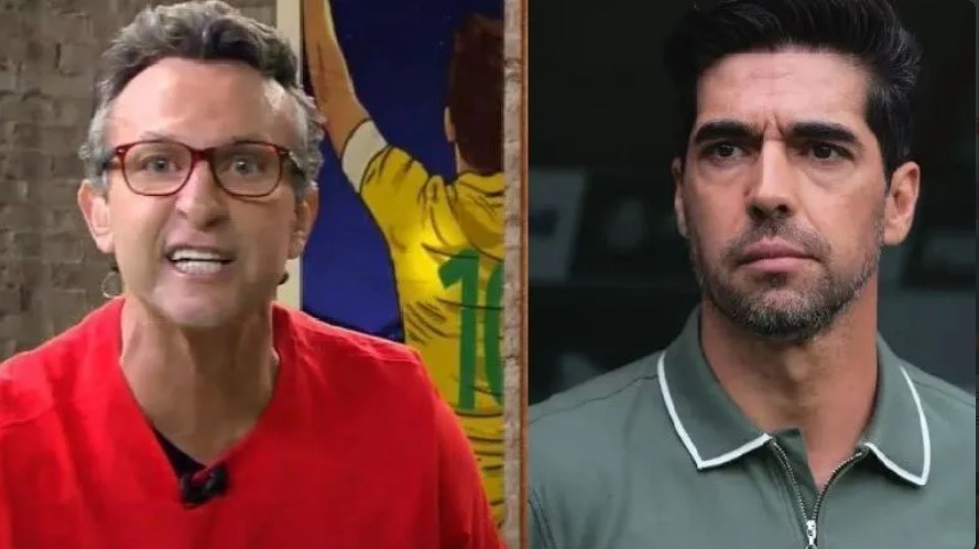 Ex-jogador Neto e o treinador Abel Ferreira