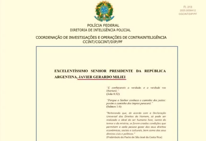 PF encontra carta de Bolsonaro com pedido de asilo pol�tico a Milei