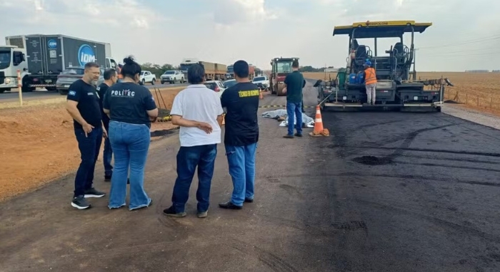 trabalhadores, morrem acidente, rolo compressor, sorriso, nova rota do oeste