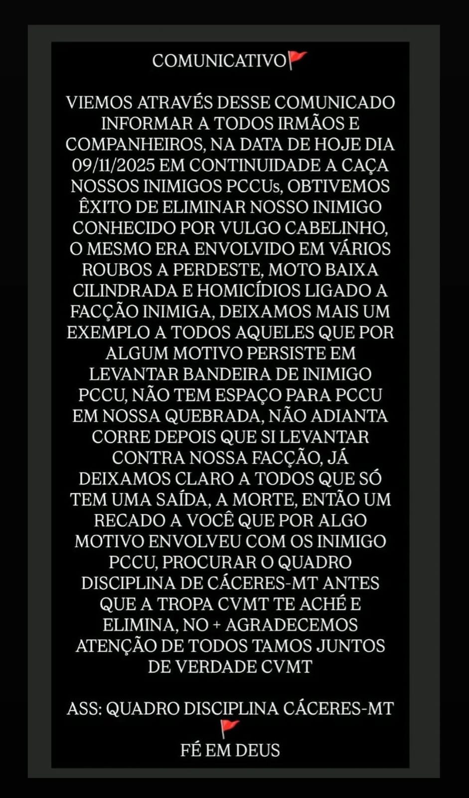 recado CV C&iuml;&iquest;&frac12;ceres