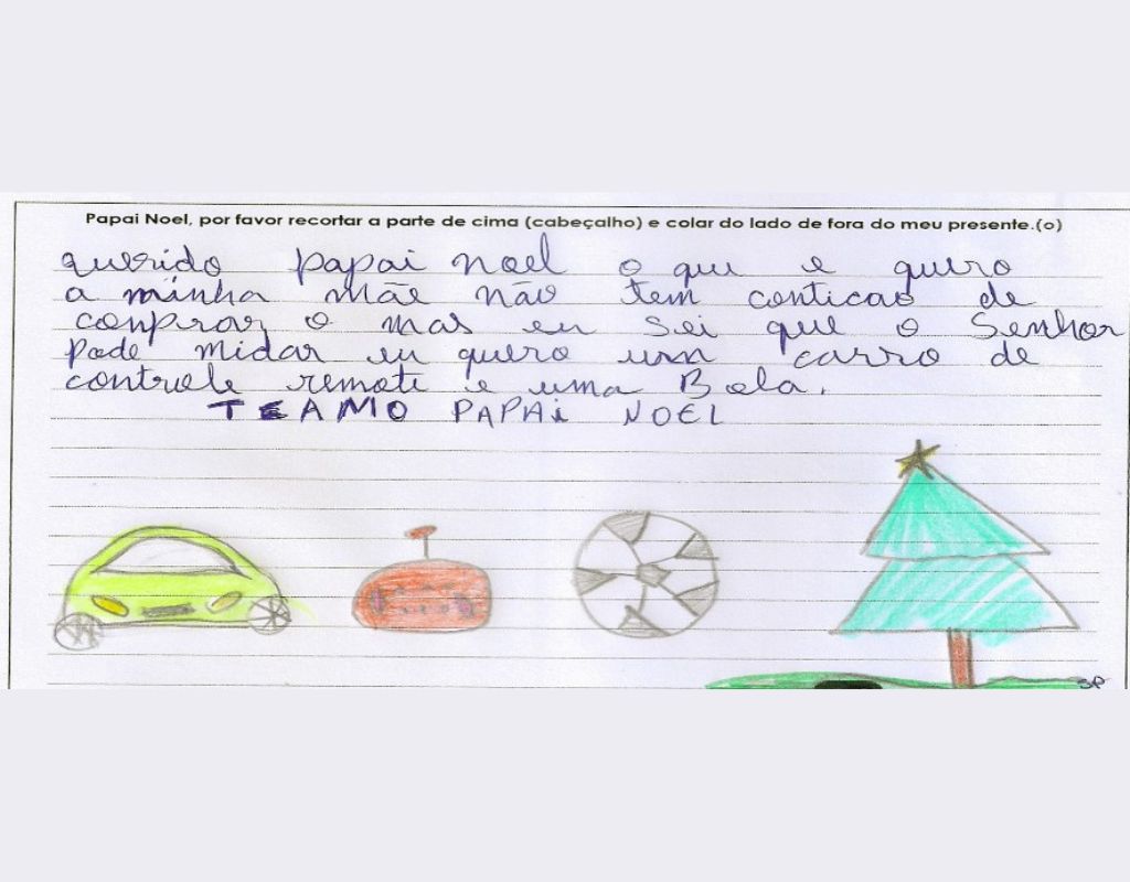 Carta, Menino 6 anos, correios, Papai Noel