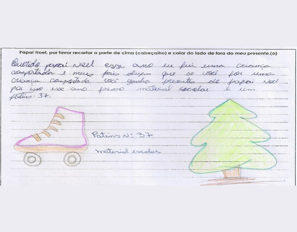 Carta, Menina 9 anos, correios, Papai Noel
