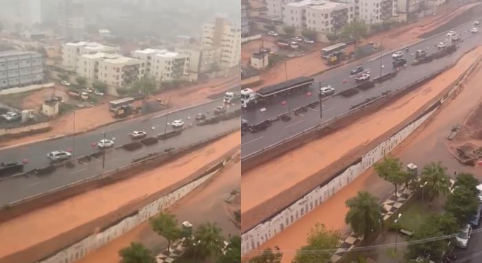 Avenida Miguel Sutil alagada