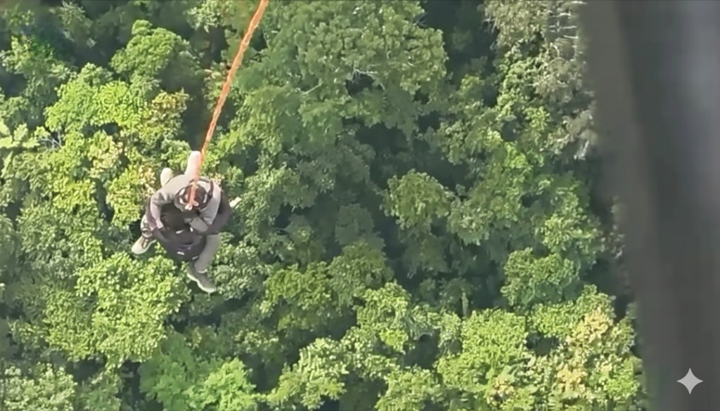 Jovem resgatado em floresta em Ju�na
