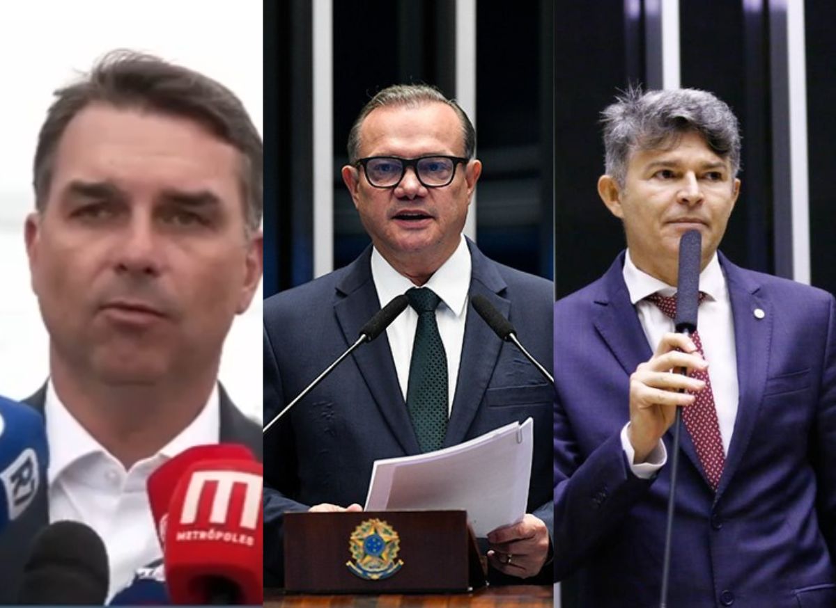 flavio bolsonaro, wellington fagundes e jose medeiros