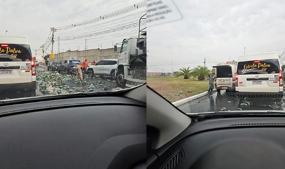 Latas de cerveja, rodovia, Cuiabá
