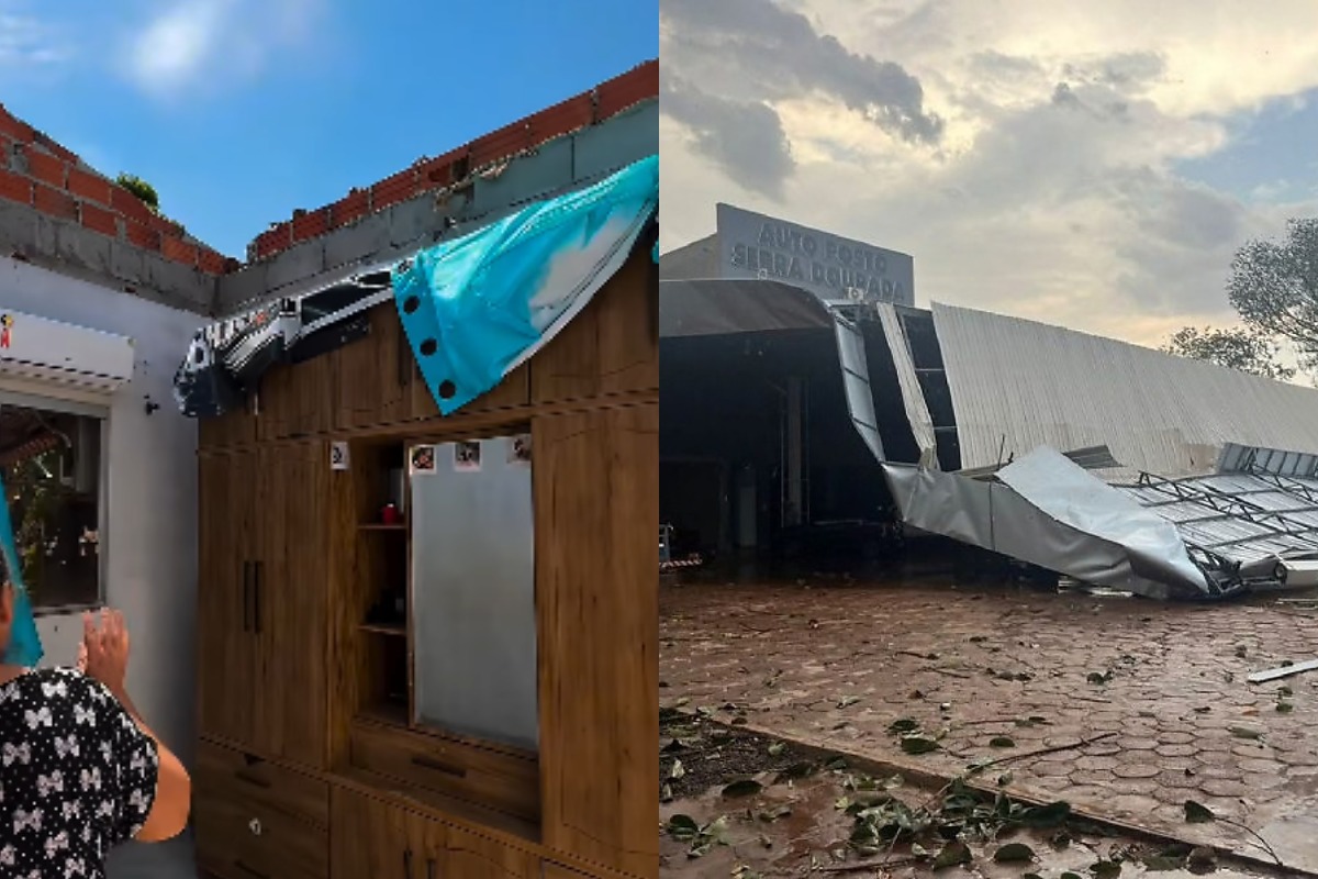 Prefeitura decreta situação de emergência em Canarana após forte temporal deixar casas destelhadas