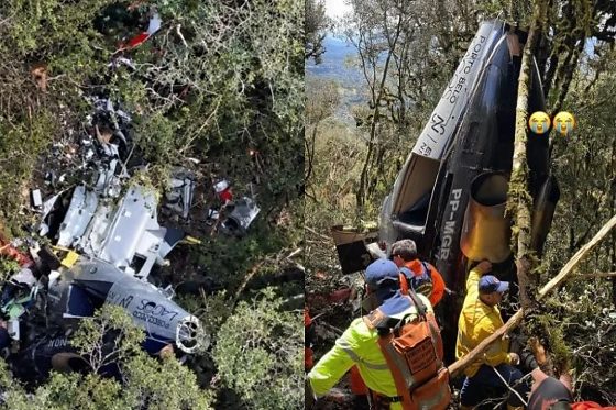 Corpo de Rick e mais quatro são retirados de mata em SC queda de helicóptero