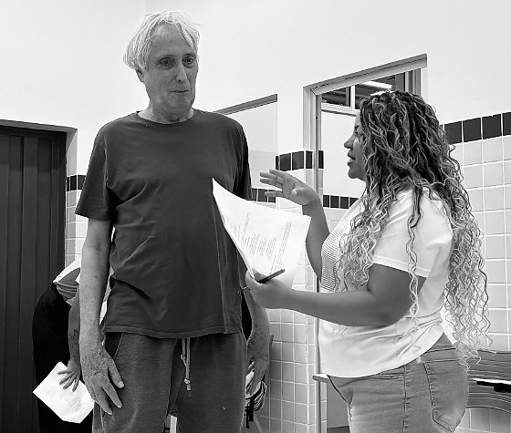 O escritor e artista Lorenzo Falcão com a diretora Marta Luiza