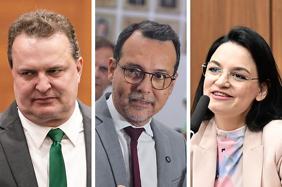 Da esquerda para direita: Max Russi, Lúdio Cabral e Samantha iris