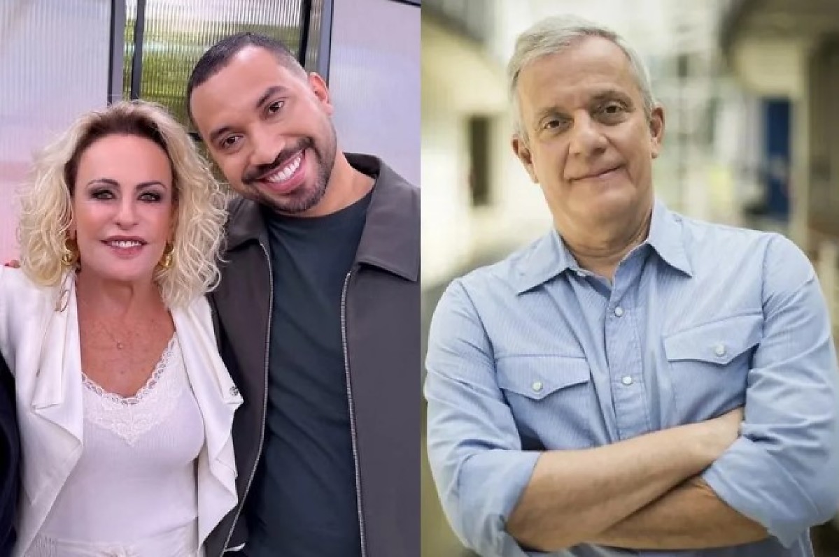 Ana Maria Braga, Gil do Vigor e jornalista Álvaro Pereira Jr., da Globo