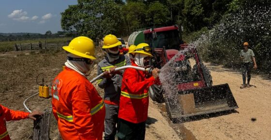 Brigadistas - incêndios florestais - Reserva do Cristalino