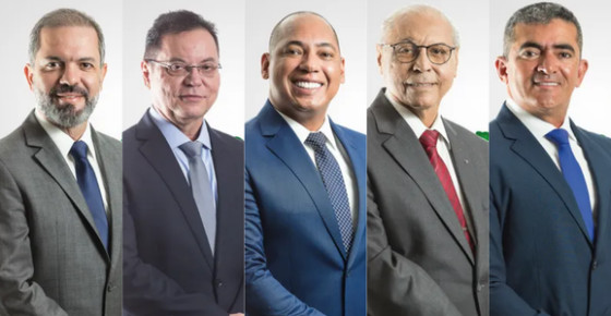 Da esquerda para direita: Paulo Araújo; Eduardo Botelho; Juca do Guaraná; Júlio Campos; e Elizeu Nascimento