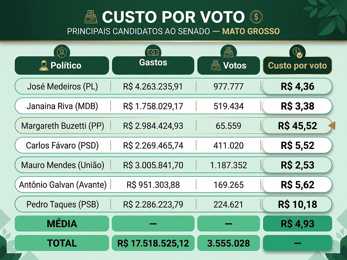Custo por voto Senado
