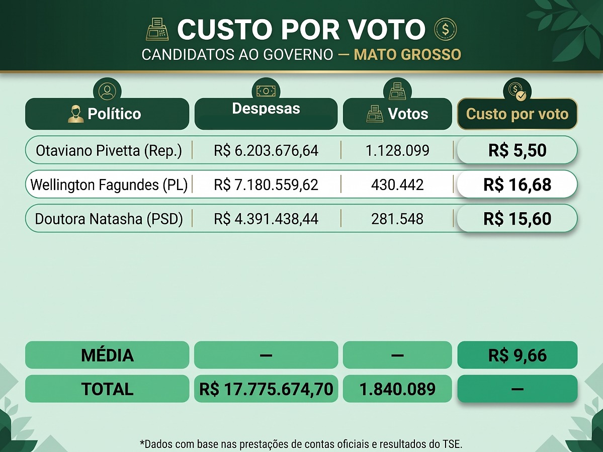Custo por voto Governo