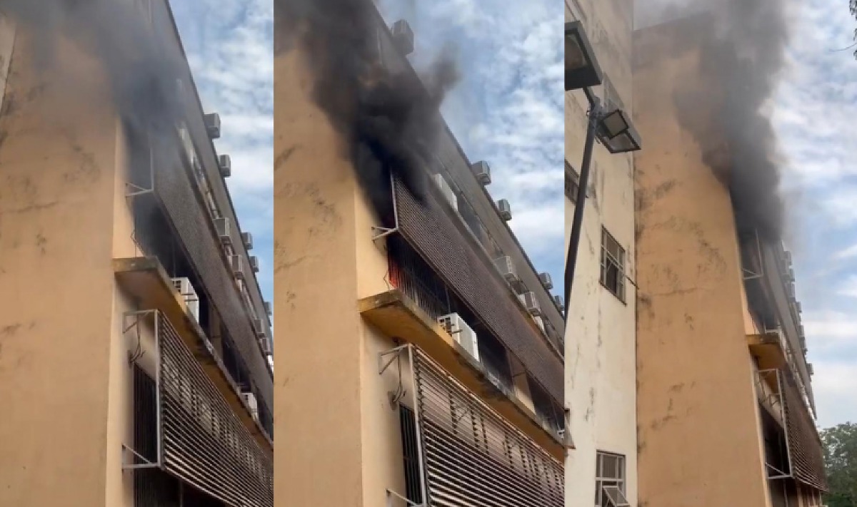 Curto-circuito em ar-condicionado causa incêndio na UFMT em Cuiabá