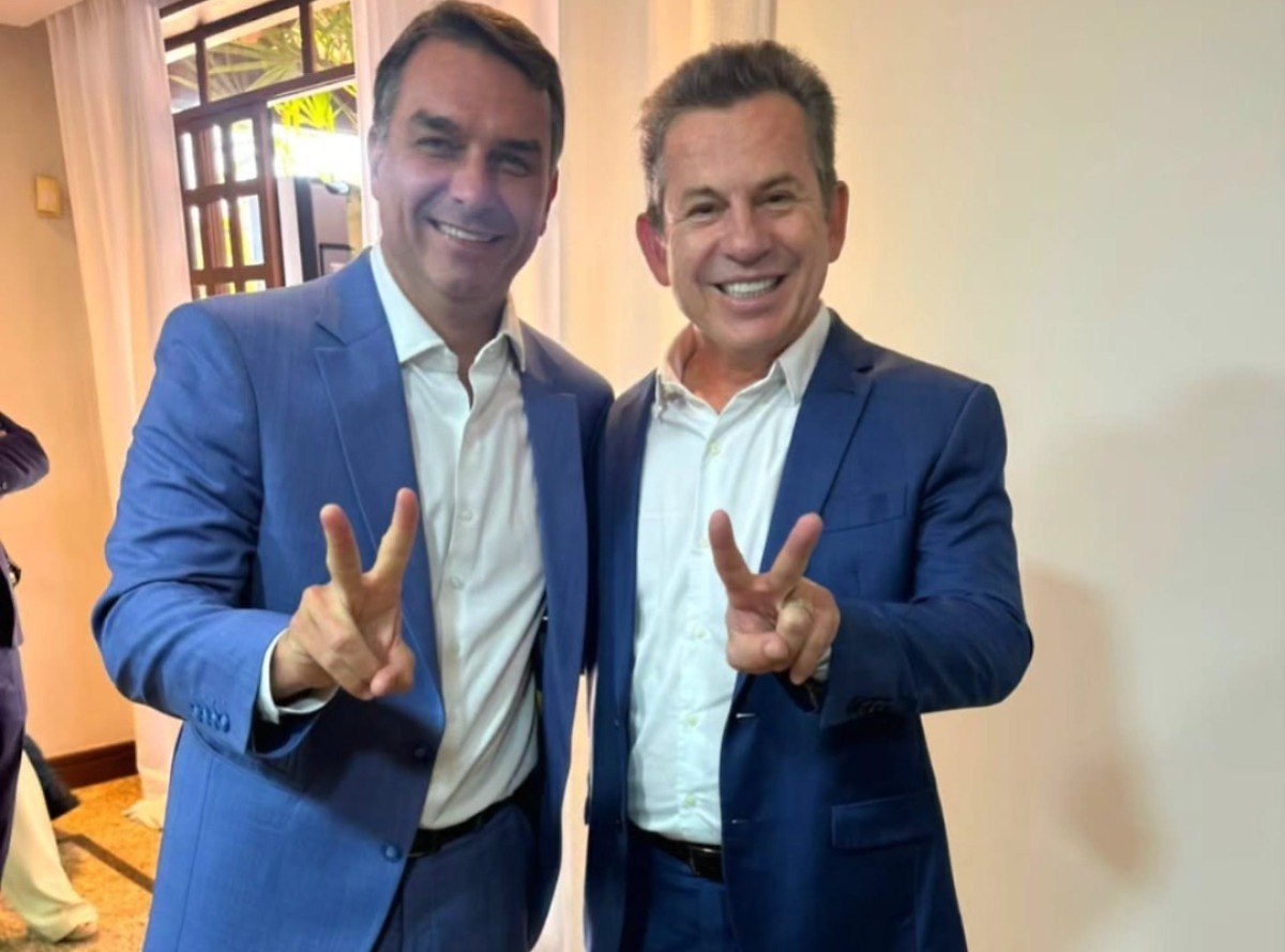 Mauro Mendes e Fl&aacute;vio Bolsonaro