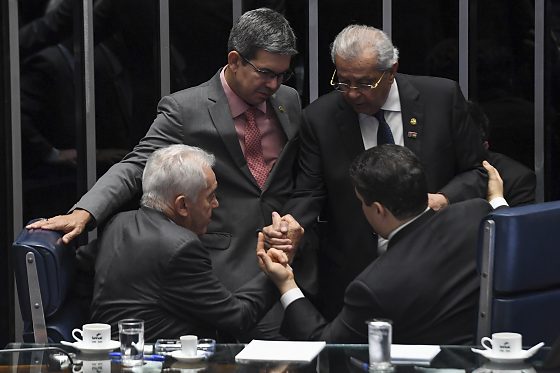 Senador Otto Alencar (PSD-BA); líder do governo no Congresso Nacional, senador Randolfe Rodrigues (PT-AP); senador Jayme Campos (União-MT); presidente do Senado Federal, senador Davi Alcolumbre (União-AP)