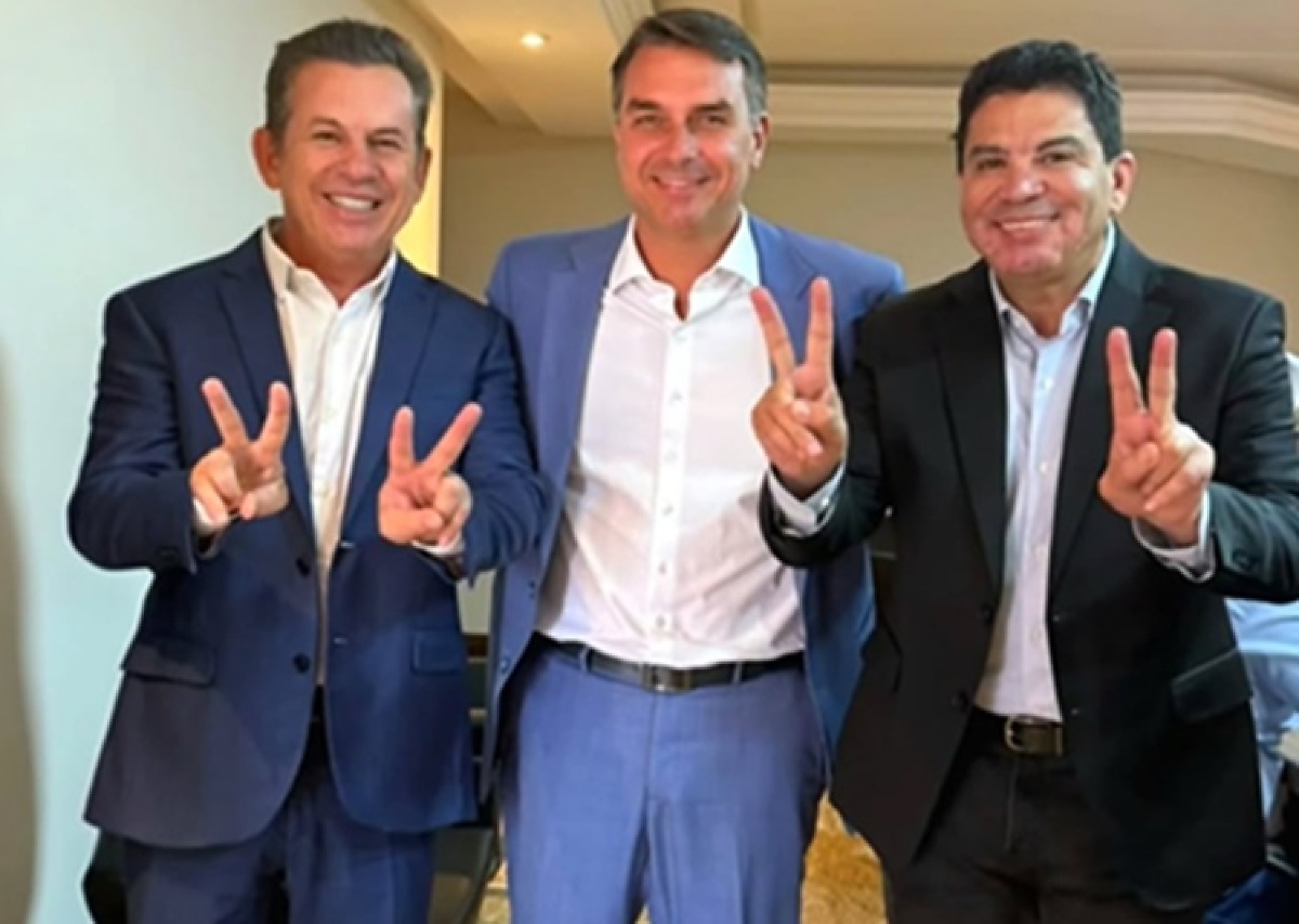 Mauro Mendes, Flávio Bolsonaro e Cidinho Santos
